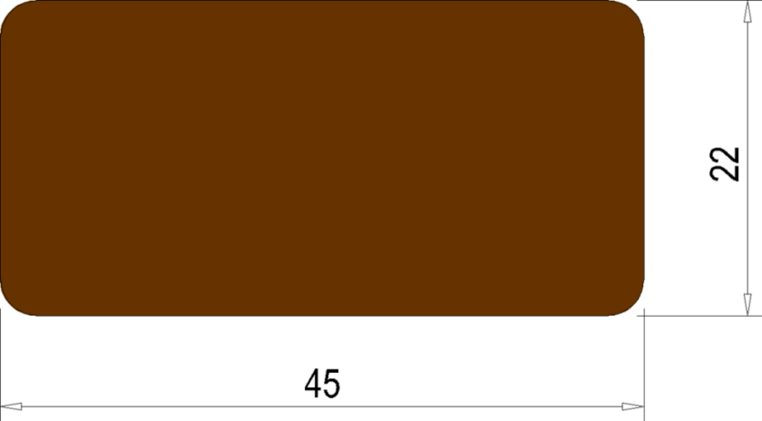 Rekke/lekt avrundet biobehandlet furu 22x45 mm clear