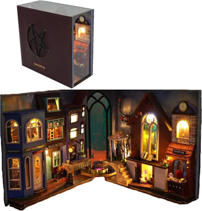 DIY Bokkroksett, Miniatyr Bokkrok Byggesett - Magic House Bokstøtter - 3D Tre Bokstøtte Puslespill