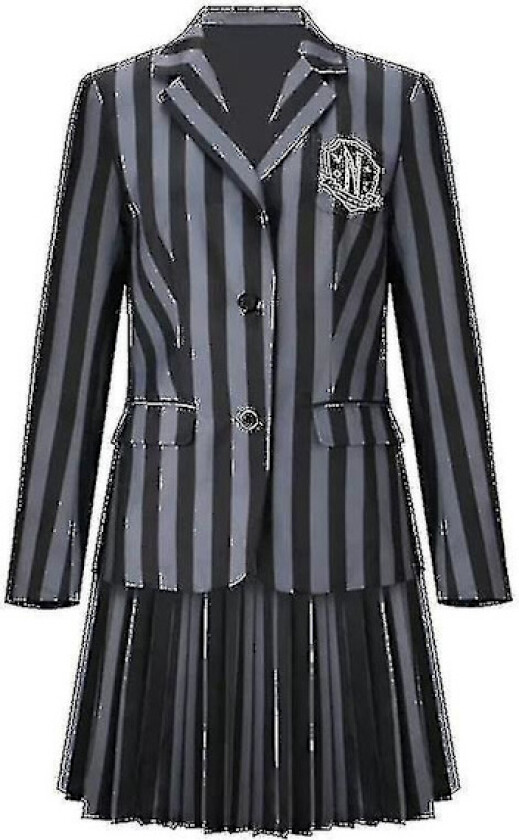 Wednesday Addams Kostymesett Nevermore Academy Skoleuniform Halloween Karneval Festdrakt For Voksne Barn -a