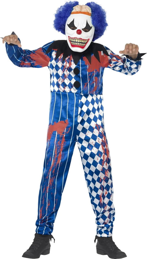 Kostymer - Deluxe Skummel klovn - Blue - - 12-14 år (152-164) - Kostymer