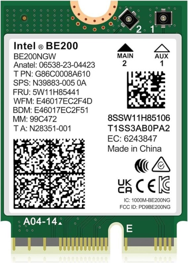 Wi-Fi 7 BE200 2230 2x2 BE+BT vPro