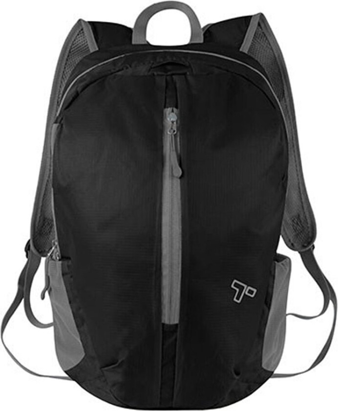 Lett ryggsekk med integrert lomme og 2 sidelommer Black
