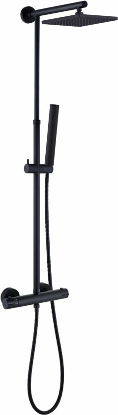 Azur Square Takdusj - Komplett Takdusjsett Svart Matt