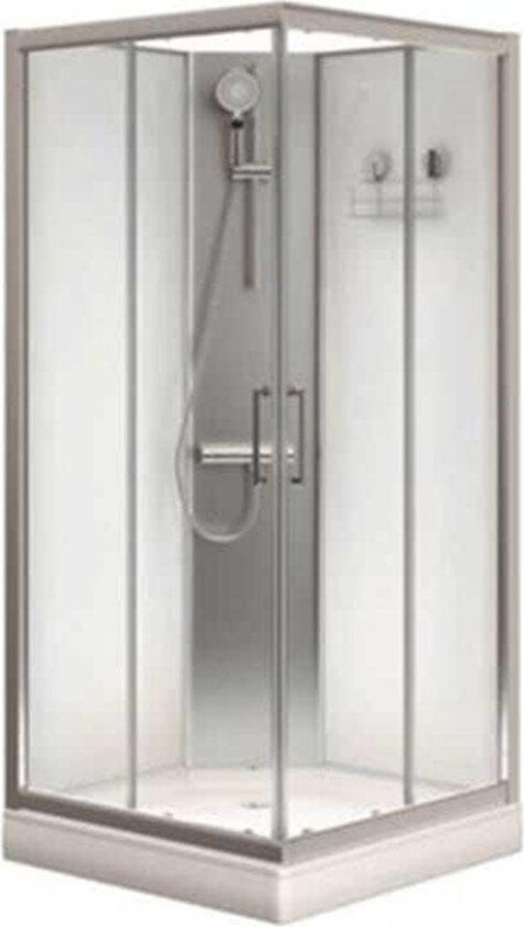 Papilio Dusjkabinett Rett 80x80x200cm Krom / 80x80cm Klart Glass