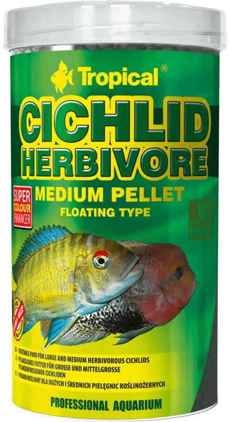 Tropical Cichlid Herbivore Medium Pellet - 500ml x
