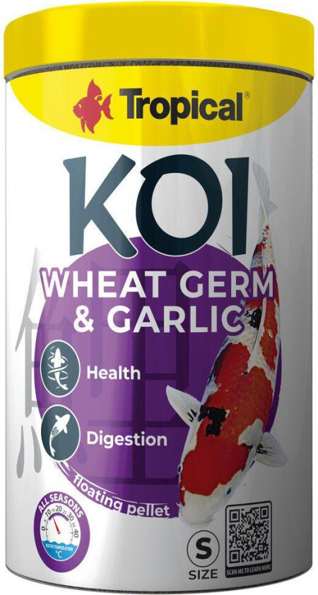 Tropical Koi Wheat Germ & Garlic Pellet Size S 1000ml