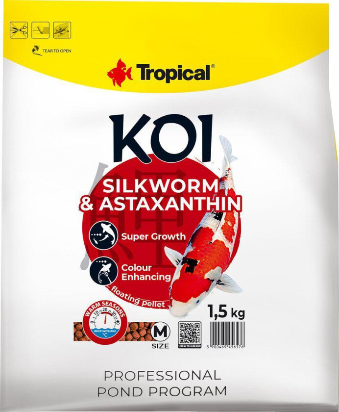 Bilde av Tropical KOI Silkwarm & Astaxanthin Size M - 5liter