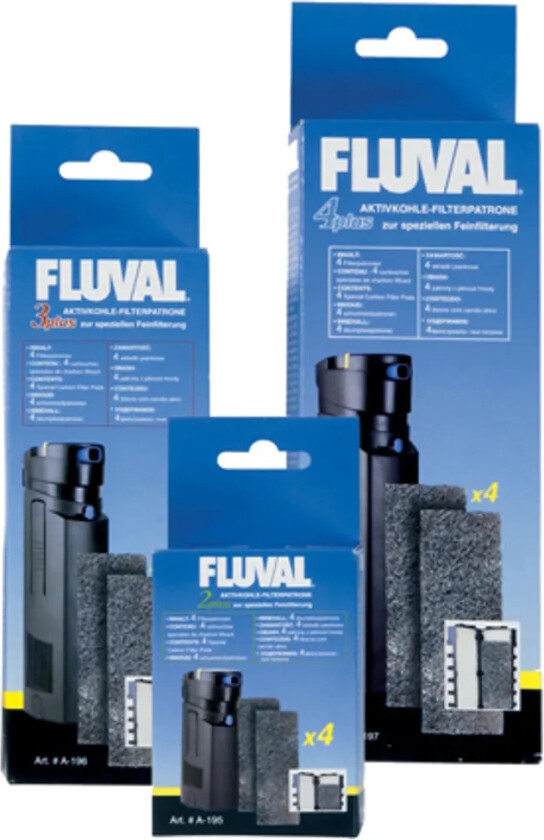 Filterplater Fluval 2 Plus 4st Aktivt Kull