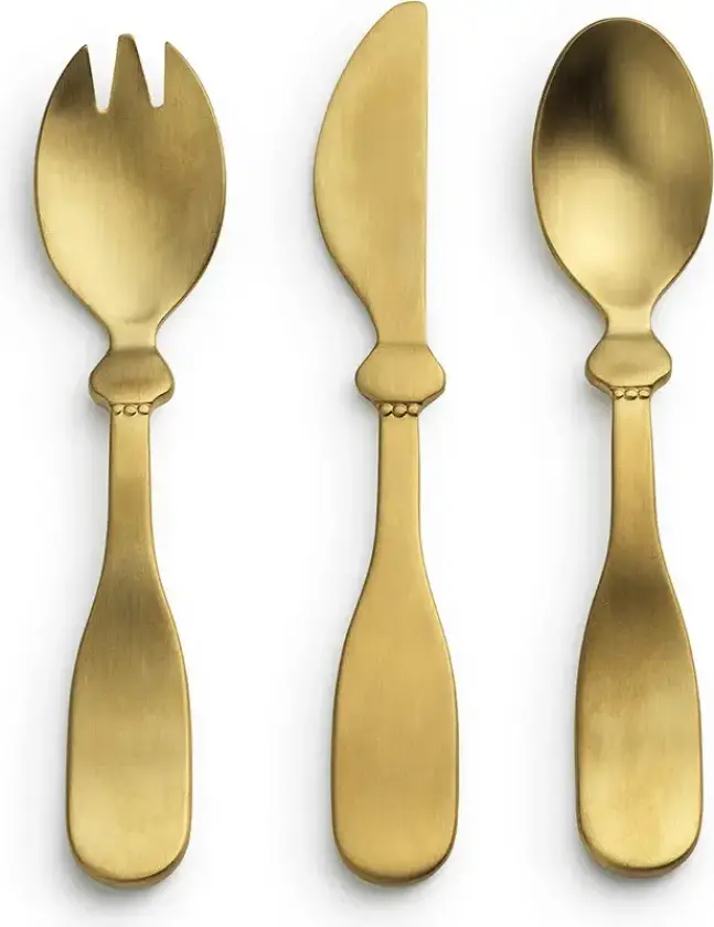 Details Barn bestikk Matt gull/messing