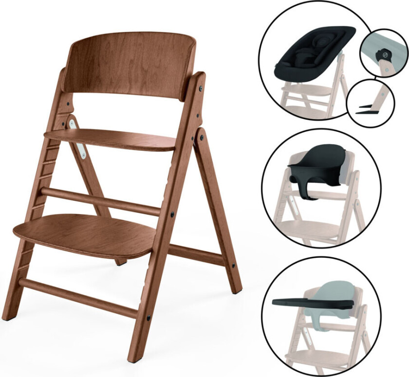 Click & Fold Spisestol 4-in-1 All Natural Dark