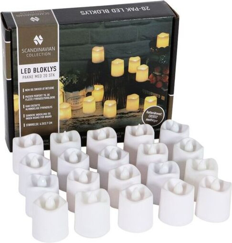 LED Mini Kubbelys 20pk Realistisk flammeeffekt | Scandinavian Co
