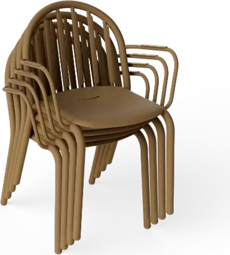 Hagestol med Armlener Fred's set mochaccino (4 pcs)