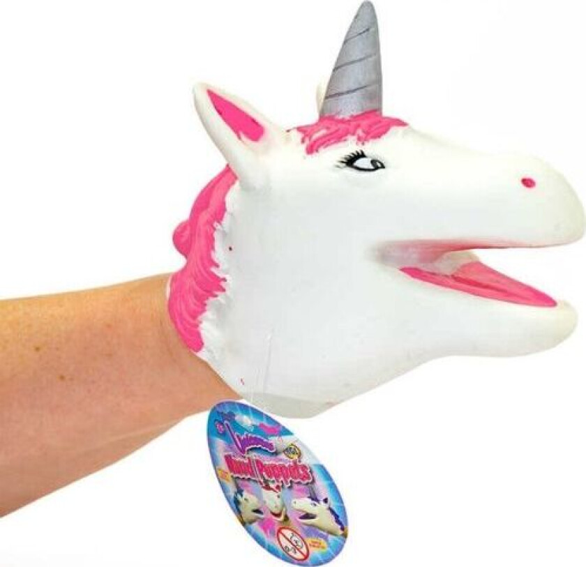 Enhjørning hånddukke med bevegelig munn