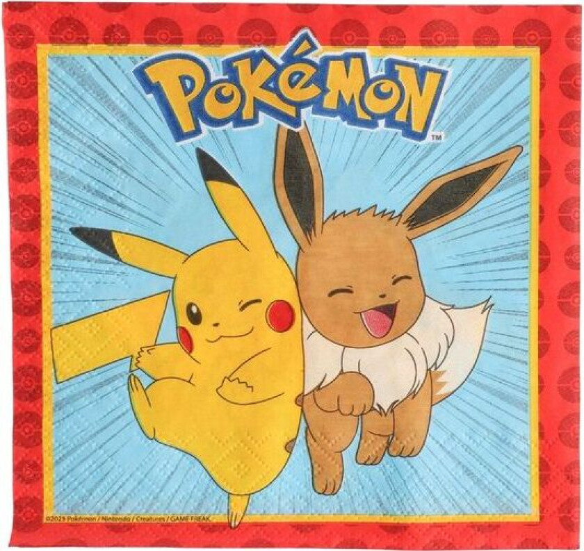 Bilde av Pokémon Servietter Pikachu & Eevee 20pk 33x33cm