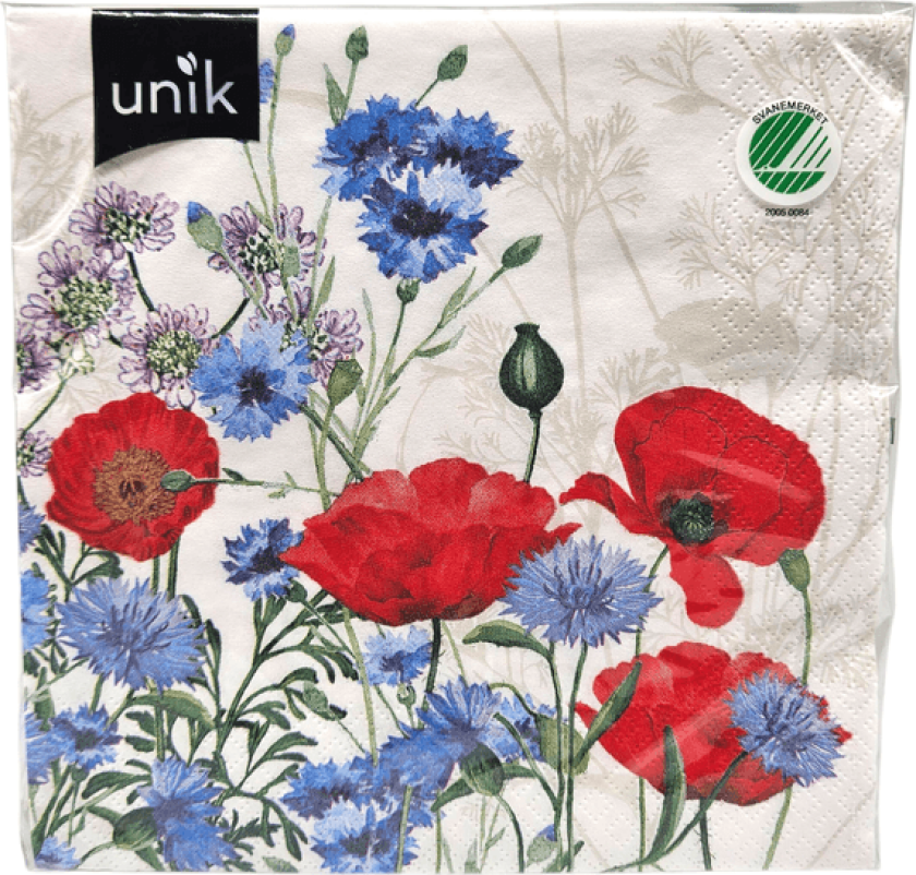 Bilde av Servietter 17.mai blomster 20pk 3-lags | 33x33cm | Unik