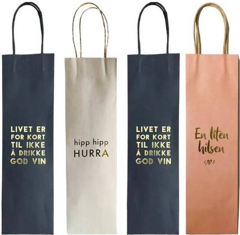 Gavepose vin 10,5x36cm - Flere Tekster | Trend Design