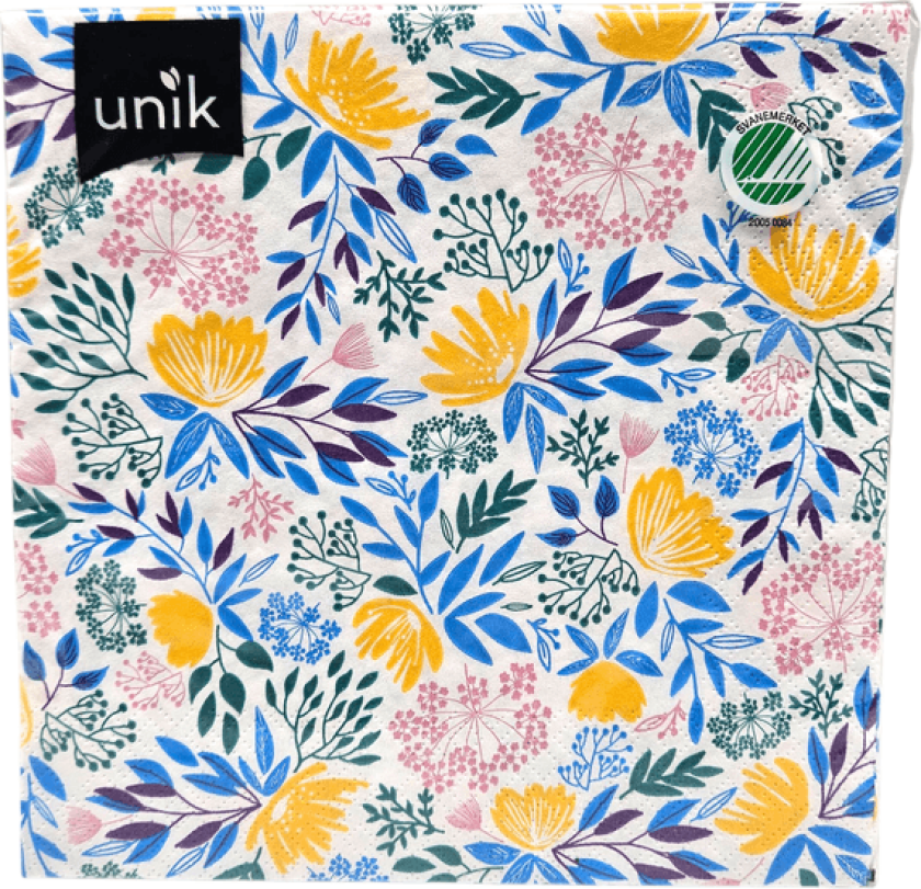 Bilde av Servietter Gule Blomster 20pk 3-lags | 33x33cm | Unik