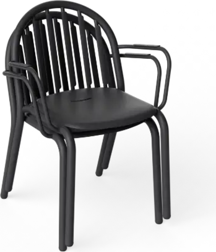 Hagestol med Armlener Fred's set anthracite (2 pcs)
