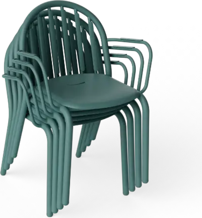 Hagestol med Armlener Fred's set dark sage (4 pcs)