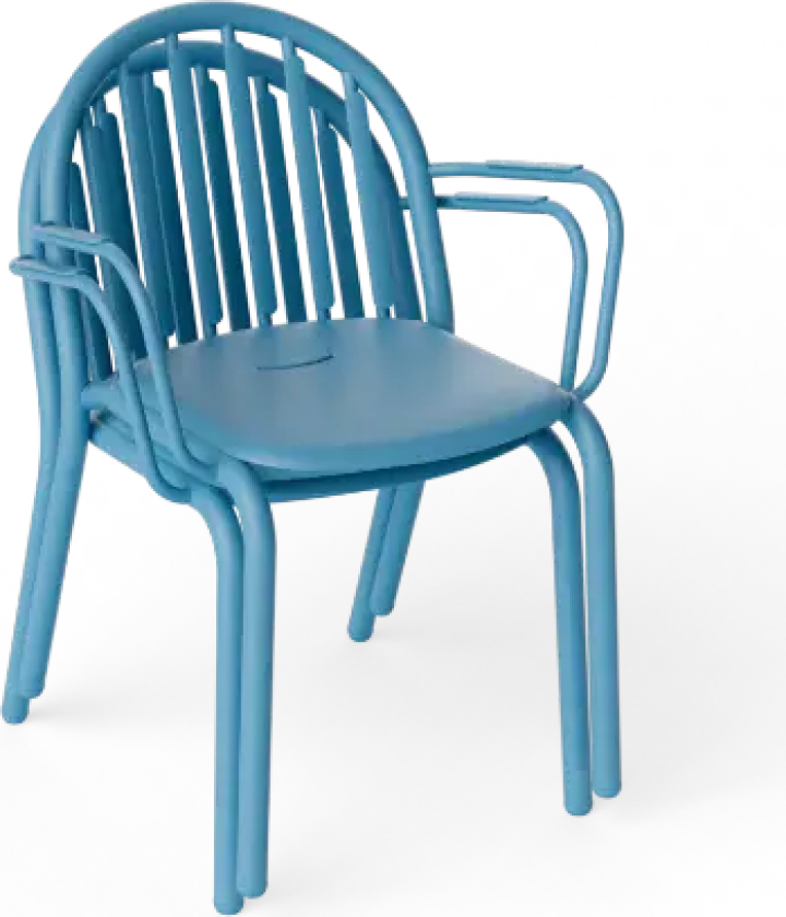 Hagestol med Armlener Fred's set wave blue (2 pcs)