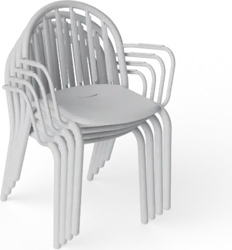 Hagestol med Armlener Fred's set light grey (4 pcs)