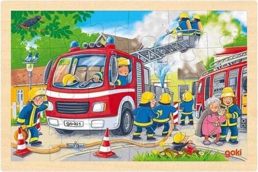 Wooden Jigsaw Puzzle Fire Brigade 24 pcs. Gulv