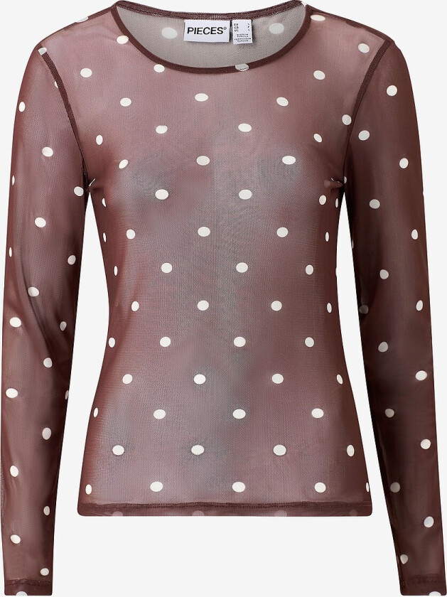 Topp pcDorthea LS O-neck - Brun