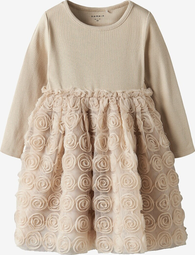 Kjole nmfSykia Tulle LS - Grå