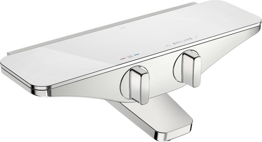 Estata badekarbatteri, krom/hvit