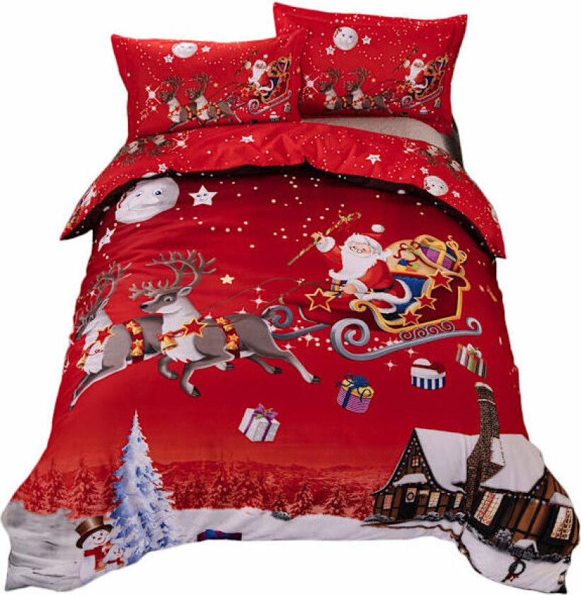 Julesengesett, Santa reinsdyr sengesett, julegave (King(220x240 cm))