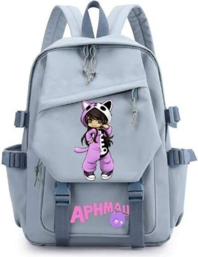 Aphmau ryggsekk barn ryggsekker ryggsekk 1 stk lyseblå