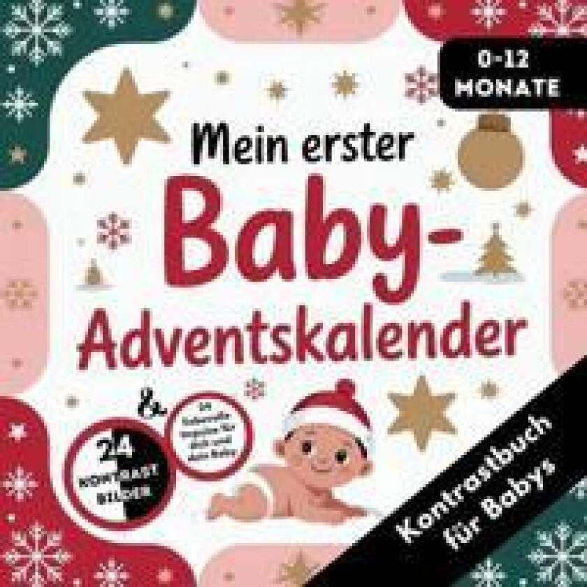 Adventskalender Baby - Kontrastbuch für Babys von 0-12 Monaten mit 24 weihnachtlichen Kontrastbildern
