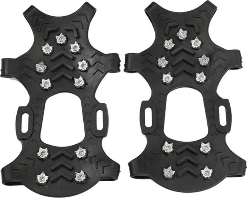 Sklisikre brodder med 11 tenner for fotturer og gange på is og snø