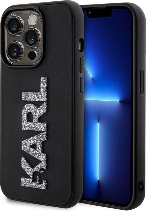 Karl Lagerfeld iPhone 15 Pro Max Deksel 3D Rubber Karl Svart