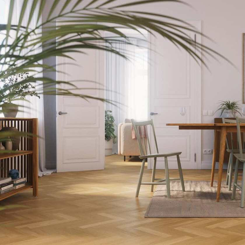 Tregulv Bjelin Herdet Eik Stockholm Classic Fiskeben Naturell