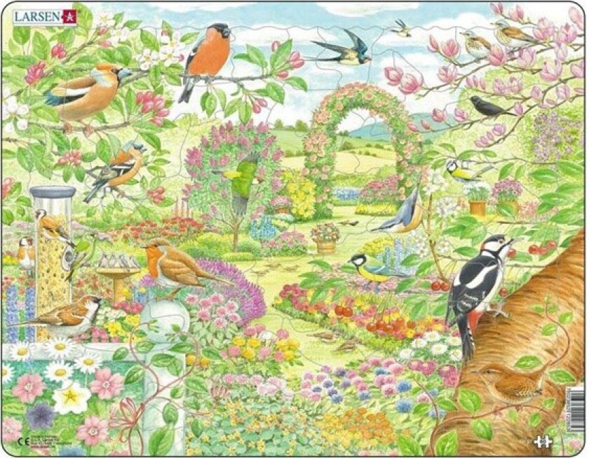 Larsen Jigsaw Puzzle Animals - Garden Birds and Flowers 60 pcs.