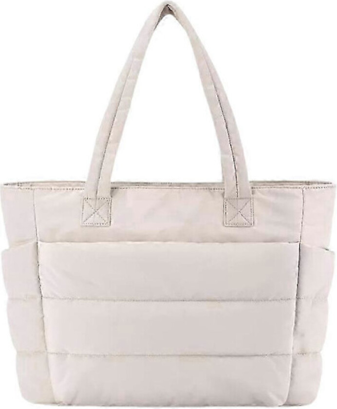 Lett, puffet tote bag, stoffveske for kvinner med rom, skulderveske