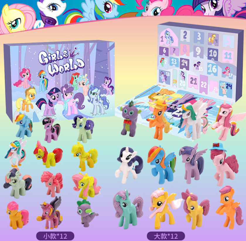 Julekalender for jenter - Enhjørninggaver til jenter Julekalender 24 dager med overraskelser-FF- My Little Pony