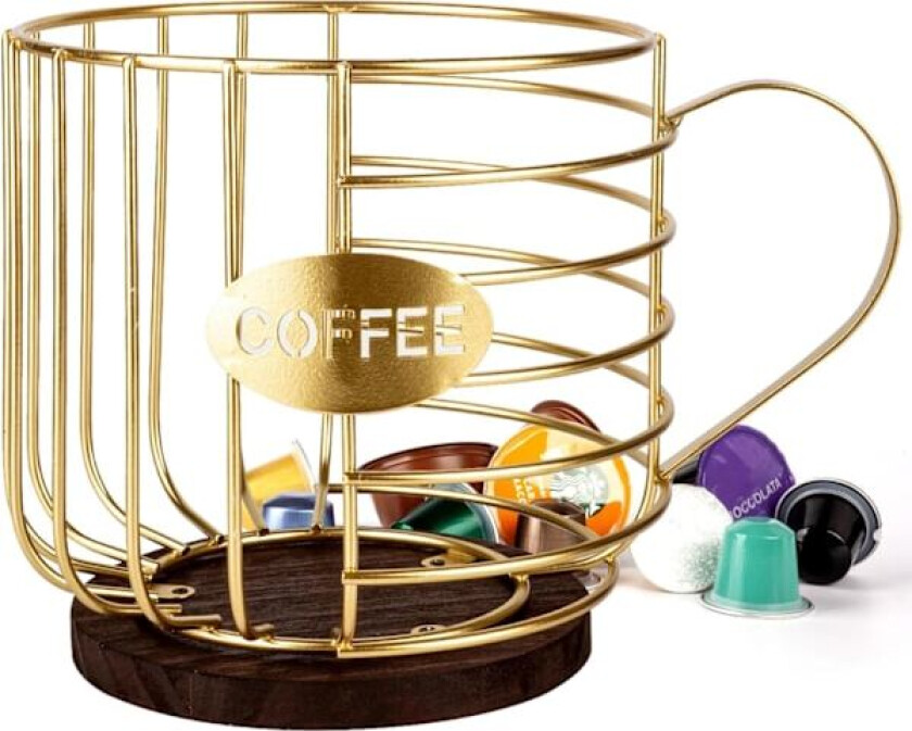 Kaffekapselkurv, kaffekapselholder, kaffekapseloppbevaring, apekurv, for oppbevaring av kaffekapsler og