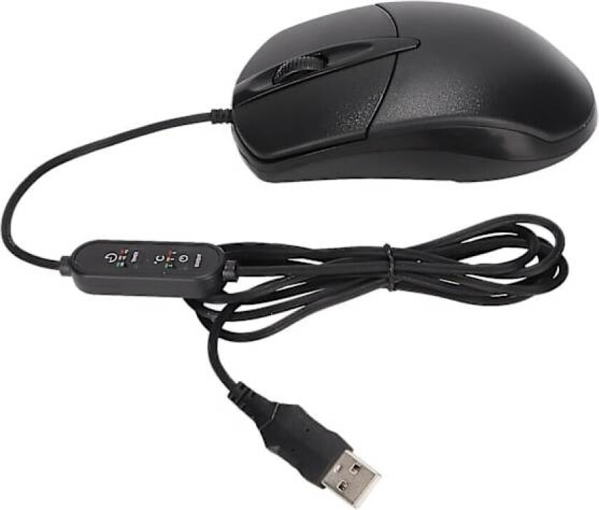 Oppvarmet mus med 3 nivåer justerbar varme - Svart ergonomisk 1600DPI kablet oppvarmet mus for Windows og OS X - Datamaskin Laptop (FMY)