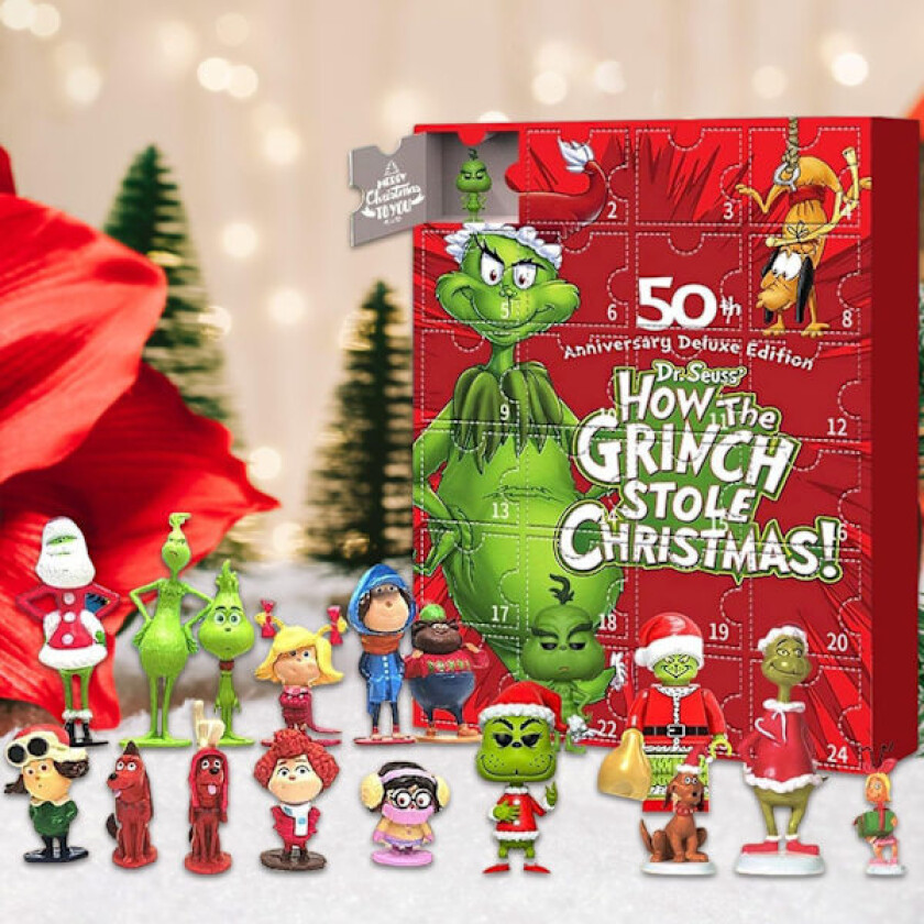 1 stk (Grinch) Julekalender med 24 luker i ulike stiler