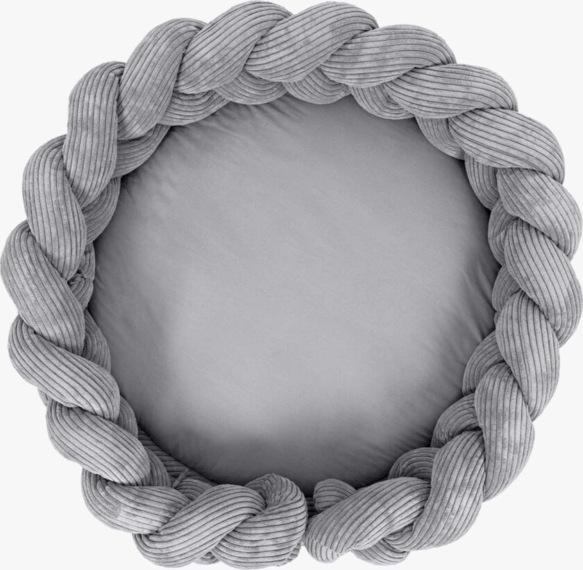Aesthetic Babynest med Flettet Beskyttelse & Leketeppe, Grey - Babynest - Polyester