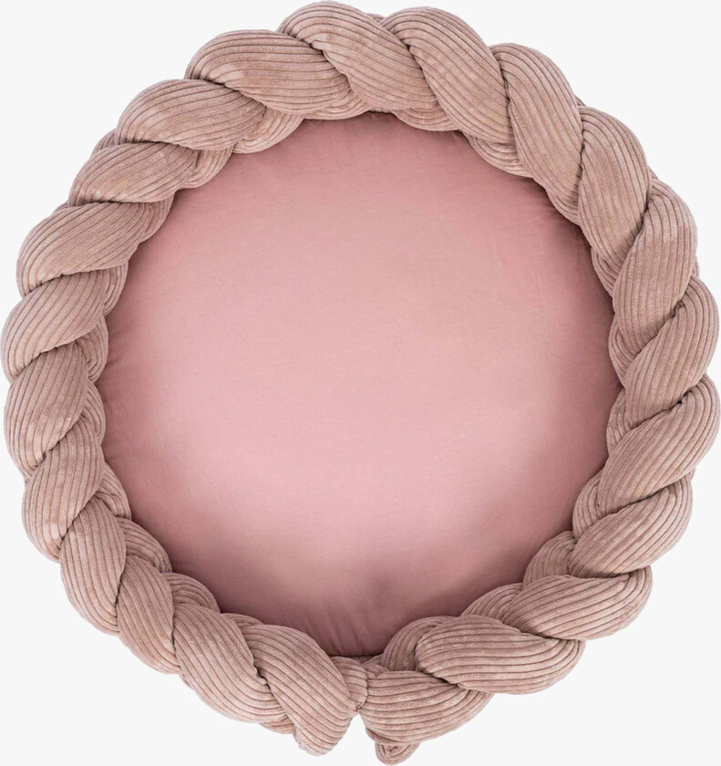 Aesthetic Babynest med Flettet Beskyttelse & Leketeppe, Powder Pink - Babynest - Polyester