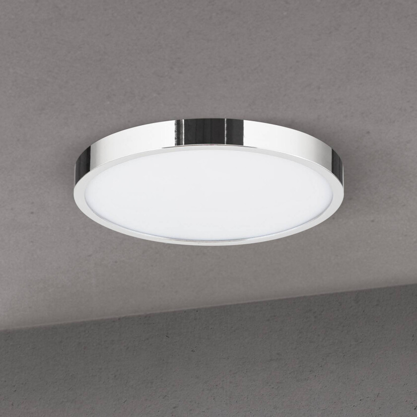 LED-taklampe Disc, kromfarget, Ø 24 cm, CCT, metall
