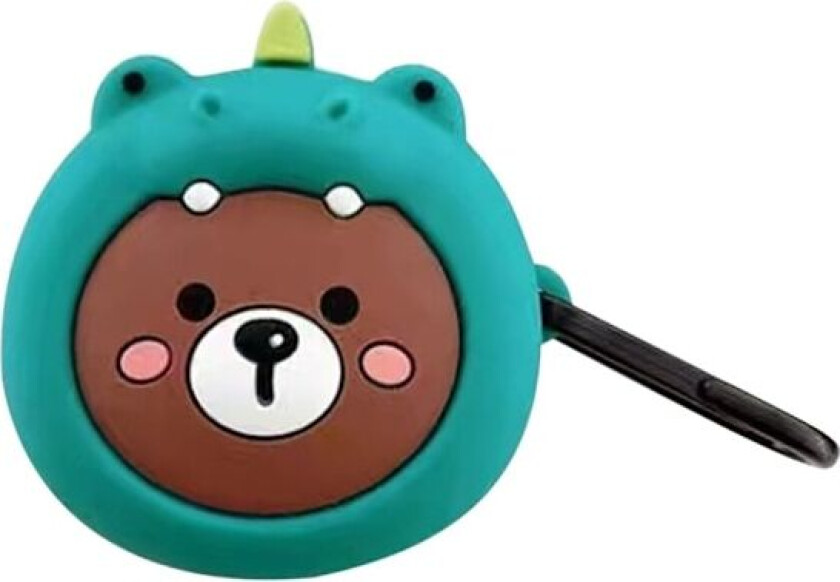 Samsung Galaxy Buds FE Tegneserie silikonetui Bluetooth-øretelefondeksel mot støv - Brun Bjørn