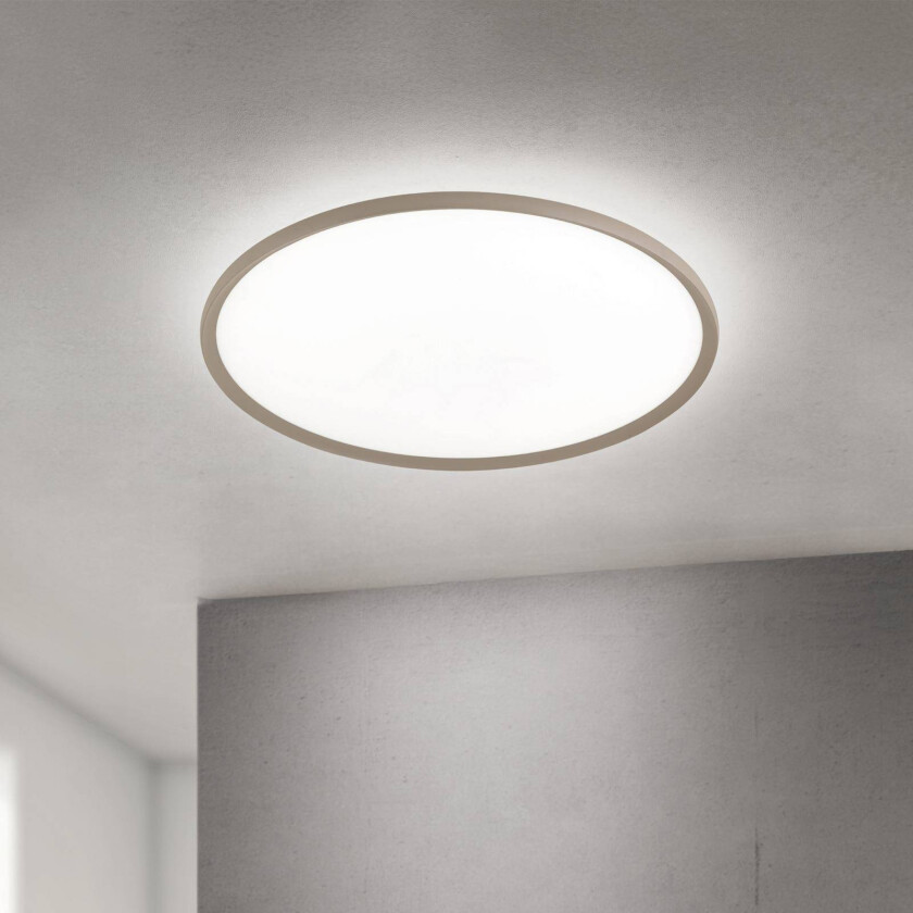 LED-taklampe Kant, Ø 80 cm, khaki, CCT, metall/plast