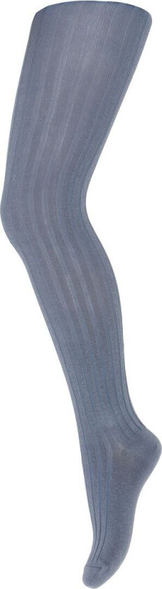 Strømpebukser - Rib - Støvet Blå - - 90 - Strømpebukser