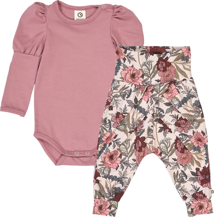 Bilde av Sett - Bukser/Body I/e - Bliss - Nattergal/Rot/Nostalgi - - 62 - Langermet Body