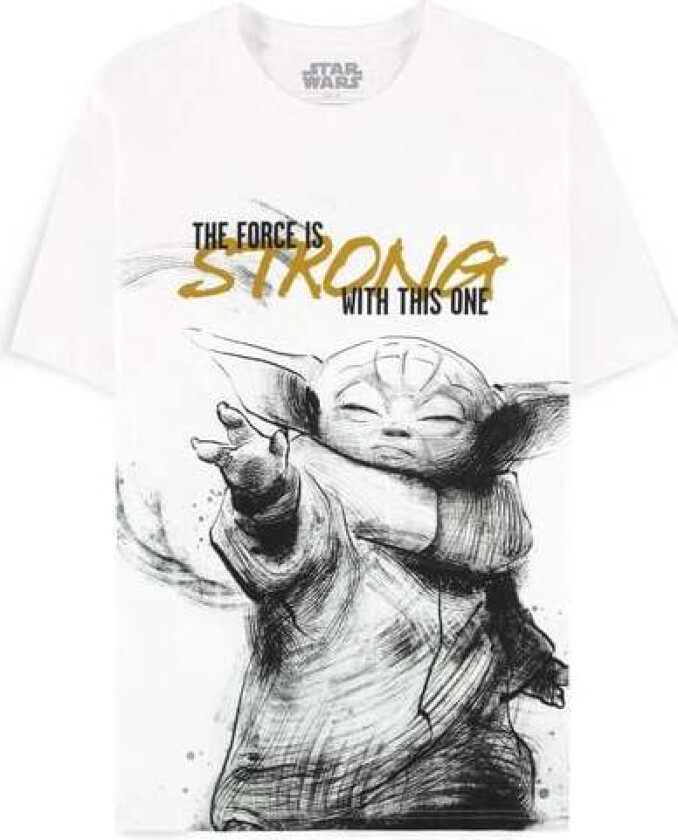 Disney T-skjorte - The Mandalorian - The Force is strong - S til XXL - Herrer - hvit