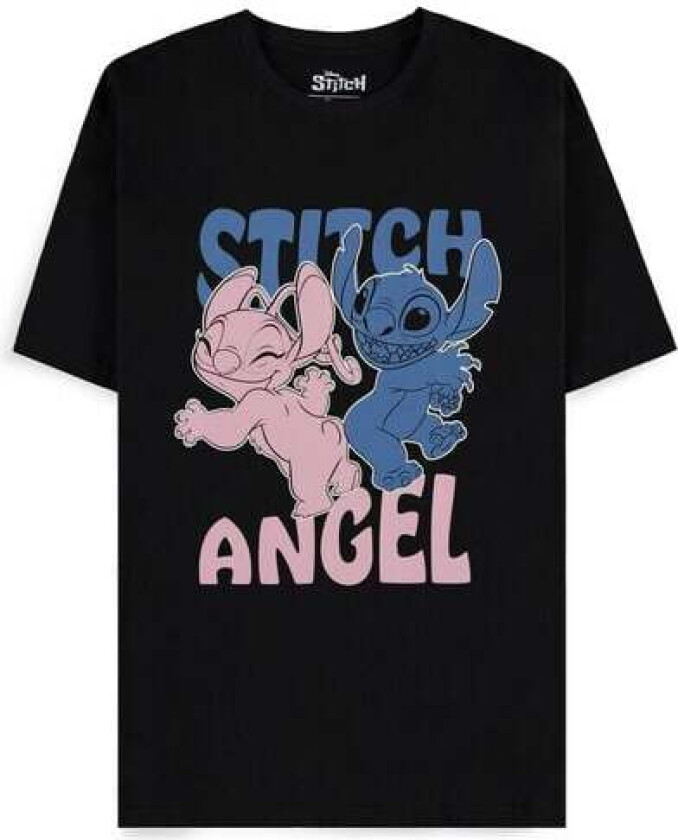 Disney T-skjorte - Stitch and Angel - S til XXL - Herrer - svart